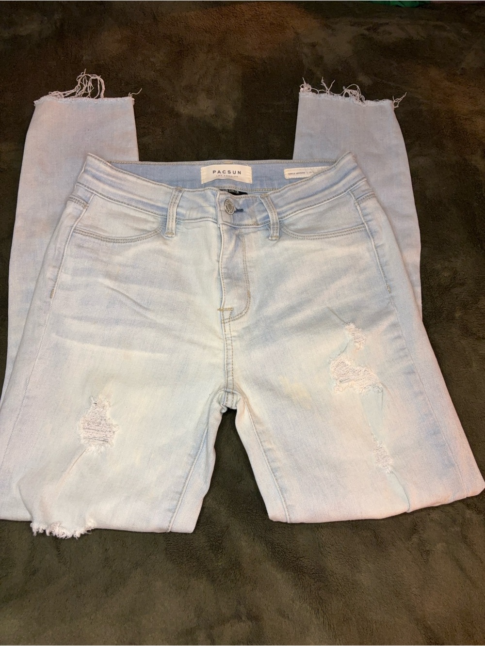 PacSun Light Blue Distressed Ankle Crop Jeans